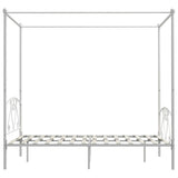 Bed Frame without Mattress with Canopy White 160x200 cm Metal 284430