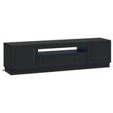 LED TV Cabinet Black Engineered Wood 897786