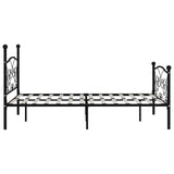 Bed Frame without Mattress with Slatted Base Black Metal 140x200 cm 284457