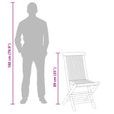 Garden Bistro Set Folding 3 pcs Brown Soild Teak Wood 3437367