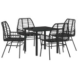 Garden Dining Set 5 pcs Black Poly Rattan 3380842