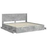 Bed Frame with Storage and Headboard Concrete Grey 200 x 200 cm 3413920