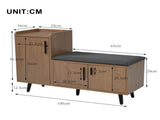 Modern Shoe Bench/ Storage Cabinet, Adjustable Storage Space for Boots or Heels, Asymmetrical Metal N896P457063N