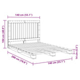 Bed Frame Grey Solid pinewood 140 x 200 cm Bed Frame 3281546