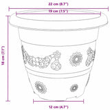 Round Flower Pot 24 pcs Brick Red 22 x 18 cm Plastic 42020289