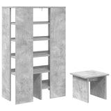Shoe Cabinet with Shelf 2 pcs Concrete Grey Engineered Wood 8000383