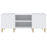 Record Cabinet White 121x38x48 cm Engineered Wood 831925