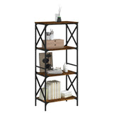Bookcase 4-Tier Smoked Oak 59x35x132 cm Engineered Wood 837619