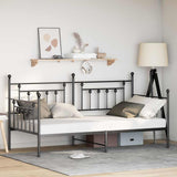 Daybed Frame Black 100 x 200 cm Steel 42002661