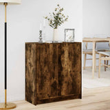 Sideboard with LED Smoked Oak 77x34x85 cm Engineered Wood 852135