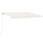 ZNTS Manual Retractable Awning with LED 450x300 cm Cream 3068922