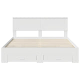 Bed Frame with Headboard White 160 x 200 cm Engineered Wood 3410870