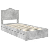 Storage Bed Concrete Grey 70 x 190 cm Engineered Wood 3413558