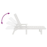 Sun Lounger Reclining 3 pcs White Polyethylene 3335854
