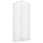 ZNTS Arched Gabion Basket 100x30x220/240 cm Galvanised Iron 153431