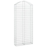 ZNTS Arched Gabion Basket 100x30x220/240 cm Galvanised Iron 153431