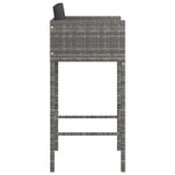 Bar Stools 4 pcs with Cushions Grey Poly Rattan 316677