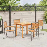 Garden Dining Set 5 pcs Grey Solid Acacia Wood 3365515