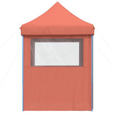 Foldable Party Tent Pop-Up with 4 Sidewalls Terracotta 4005005