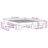 Bed Frame without Mattress Grey Sonoma 150x200 cm King Size Engineered Wood 3295469