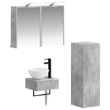 Bathroom Cabinet Set 4 pcs Concrete Grey Engineered Wood 3407370