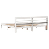 Bed Frame with Headboard without Mattress White 200x200 cm 3306797