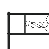 ZNTS Metal Bed Frame without Mattress with Footboard Black 90x200cm 355278