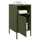 ZNTS Bedside Cabinets 2 pcs Olive Green 36x39x68 cm Steel 843075