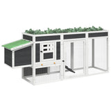 Chicken Coop Grey 204x50x84 cm Solid Wood Pine 172237