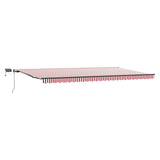 Retractable Awning Red and white 600 x 300 cm Fabric 3331610