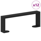 Furniture Feet 12 pcs Black 281 x 40.5 x 100 mm Iron 864805