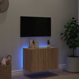 TV Wall Cabinet with LED Lights Sonoma Oak 60x35x41 cm 837306