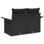 Garden Sofa with Cushion Black 141 x 62 x 69cm Poly Rattan 42006701