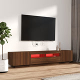2 Piece TV Cabinet Set with LED Lights Brown Oak Engineered Wood 3120172