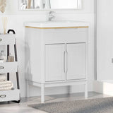 Bathroom Sink Cabinet with Shelf FLORO White 60 x 40 x 80 cm 42011242