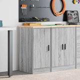 Garage Storage Cabinet Grey Sonoma 40x51x85 cm Solid Wood Pine 860567