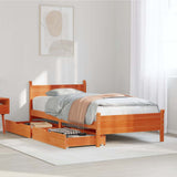 Bed Frame without Mattress Wax Brown 90x200 cm Solid Wood Pine 3309781