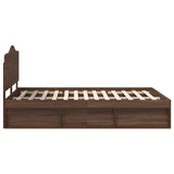 Bed Frame with Headboard Brown Oak 140 x 200 cm Solid Pine Wood 3413305