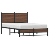 Metal Bed Frame without Mattress Brown Oak 120x190 cm Small Double 4007937