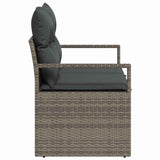 Garden Sofa with Cushion Grey 120 x 62 x 69cm Poly Rattan 42006754