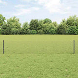 Fence with Post Grey 0.4 x 100 m Steel and PVC 3336649