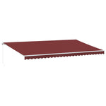 ZNTS Manual Retractable Awning with LED Burgundy 600x350 cm 3214995