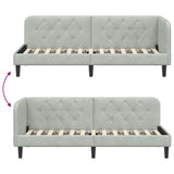 Corner Bed Frame with Headboard Light Grey 80 x 200 cm Velvet 42016586