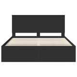 Bed Frame with Headboard Black 160 x 200 cm Solid Pine Wood 3410984
