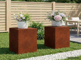Plant Stand 2 pcs Rusty 40 x 40 x 60 cm Weathering Steel 8012543