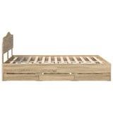 Bed Frame with Drawer Sonoma Oak 150 x 200 cm Engineer Wood 3412993