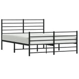 Metal Bed Frame without Mattress with Footboard Black 120x190cm 352334