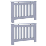Radiator Cover 2 pcs Grey 112x19x81.5cm Engineered Wood 3403228