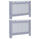 Radiator Cover 2 pcs Grey 112x19x81.5cm Engineered Wood 3403228