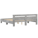 Bed Frame with LED without Mattress Concrete Grey 180x200 cm Super King 3207528
